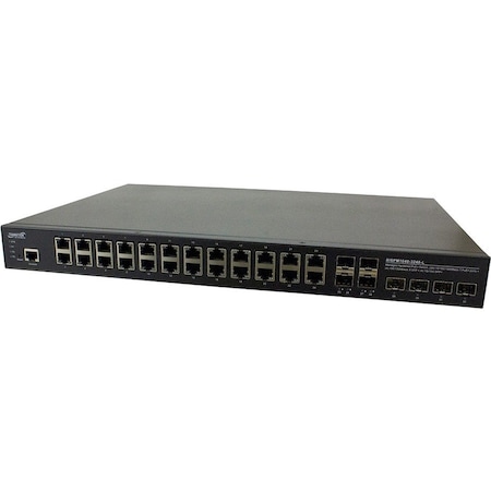 Transition Networks MANAGED HARDENED POE+ SWITCH, 24 10/100/1000BASE-T POE+, 4 100/1000 SFP, 4 1G/10G SFP+ SISPM1040-3248-L