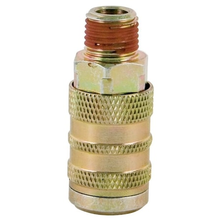 Bostitch Hose Coupler, 1/4 x 1/4 in, MNPT, Steel, Plated IC-14M