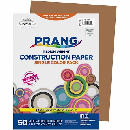 Sunworks Construction Paper, Light Brown, 50PK PAC6903
