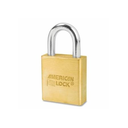 American Lock Solid Brass Padlock, 5/16 in dia, 1-1/8 in L, 3/4 in W, Keyed Alike, Keyed - 43222, 6PK 045-A5560KA-43222