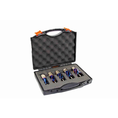 Drill America 5 Piece Set with 1" Depth of Cut - nACo (Nano-Composite) Coated Blue Annular Cutter ANC5-530-501