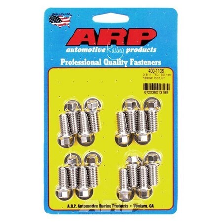 Arp 4001108 0.37 x 0.75 in. Stainless Steel Header Bolt Kit, 16PK ARP400-1108