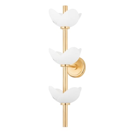 Hudson Valley Lighting Dawson 6 Light Wall Sconce 7.25 In. Gold Leaf/White Plaster 3003-GL/WP