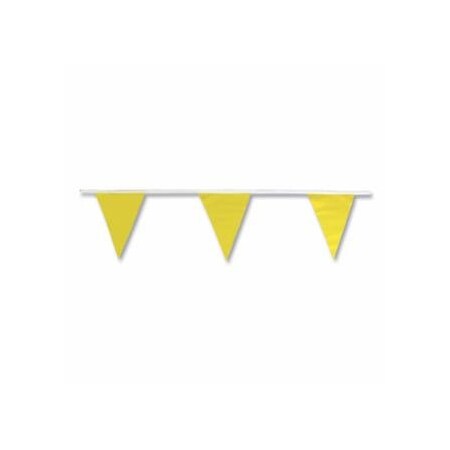 Presco Pennant Flags, 9 in x 12 in, 60 ft Long, Polyethylene, Yellow 764-SPF91260Y