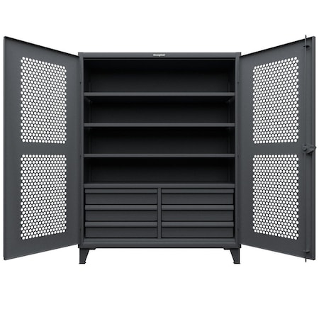 Strong Hold 12 GA Extreme Duty Ventilated (Hex) Cabinet with Half-Width Drawers 56-H-244-6/5DB