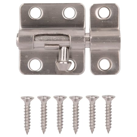 Prosource Barrel Bolt, 0.31 Dia in Bolt Head, 2 in L Bolt, Stainless Steel, Stainless Steel SS-B02-PS