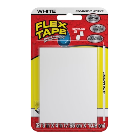 Flex Seal Flex Tape, 2 cu ft, Rubber Base, White, PK2 TFSWHTMINI