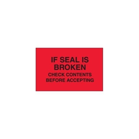 Bubblefast 3 x 5'' - ''Check Contents Before Accepting'' Fluorescent Red Labels BFDL3171