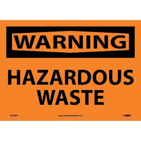 Nmc Warning Hazardous Waste Sign, W426PB W426PB