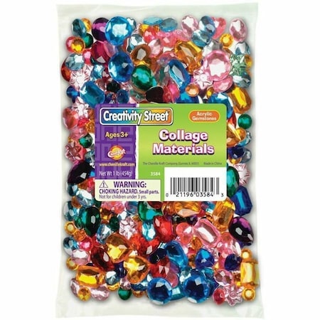 Creativity Street Acrylic Gemstones, Assorted Colors + Sizes, 1 lb. PAC3584