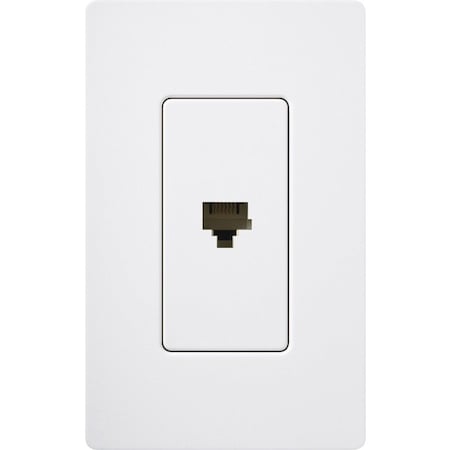 Lutron Lutron Satin Colors 1 Socket Telephone Faceplate - RJ-12 Phone - Snow SC-PJ-SW