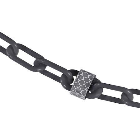 Mr. Chain 2" x 100' Slate Gray Reflective Plastic Safety Chain 52057-100