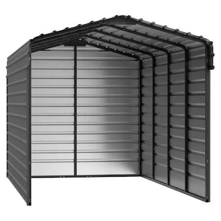 Arrow Storage Products 10 x 20 x 9 ft Charcoal Steel Carport with 3 Wall Kits CPHC102009ECL3