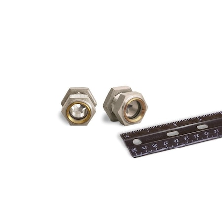 Oil-Rite Gasketed Window Sight Straight Thread - Straight w/Nut, 3/4in.-16, 15/16in., SS, 125 PSI B2396-2