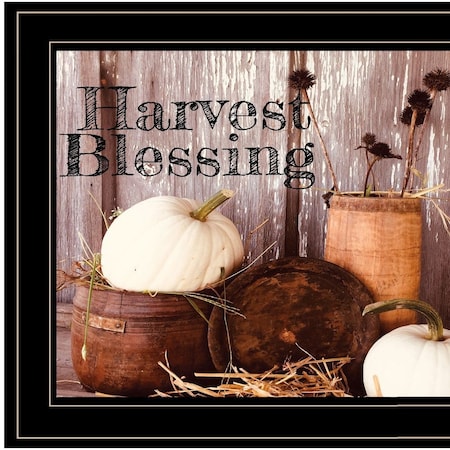Homeroots Harvest Blessings 2 Black Framed Print Kitchen Wall Art 407285