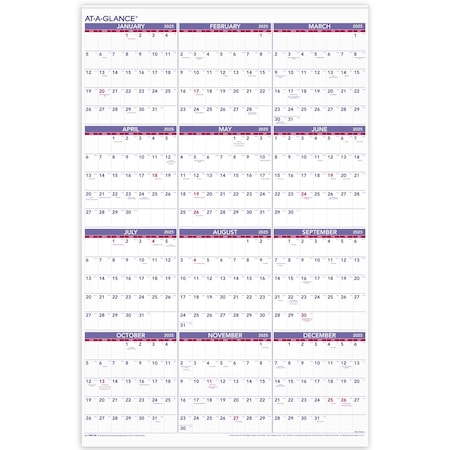 At-A-Glance Yearly Wall Calendar, Vertical PM1228