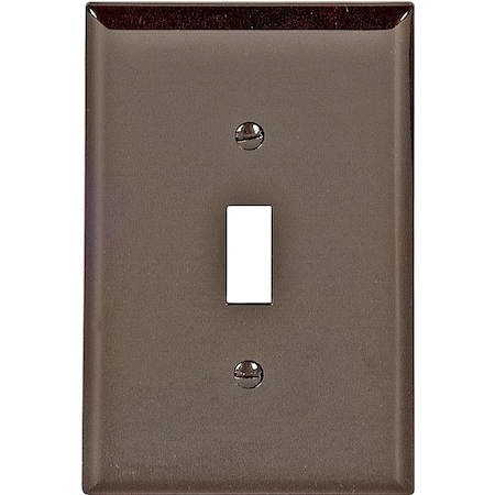 Eaton Wiring Devices Wallplate, 4-1/2 in L, 2-3/4 in W, 1 -Gang, Polycarbonate, Brown, High-Gloss PJ1B