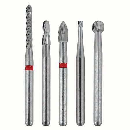 Jorgensen Laboratories Dental Bur Set, Carbide Friction Grip, 5PK J0452KBP5