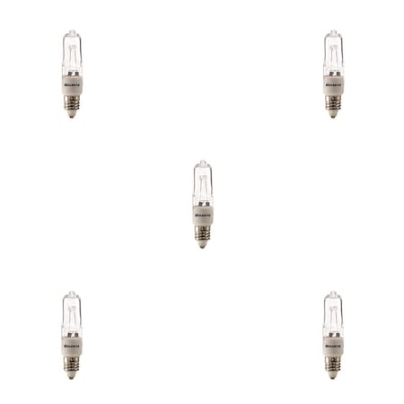 Bulbrite 50W Dimmable Clear T4 Mini-Candelabra E11 Halogen Light Bulbs, 5PK 860796