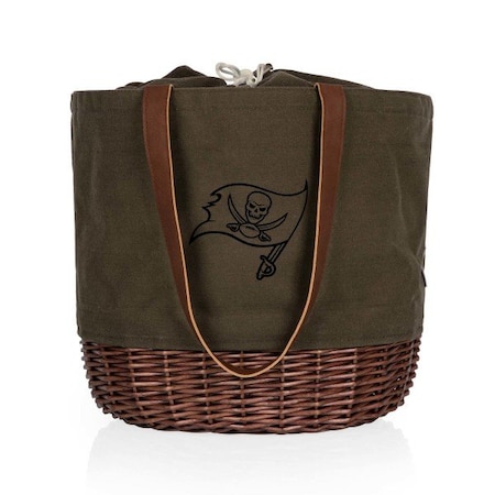 Picnic Time Family Of Brands NFL Tampa Bay Buccaneers - Coronado Canvas and Willow Basket Tote 203-00-140-304-2