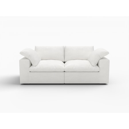Homeroots 80" White Linen Blend Modular Sofa 714567