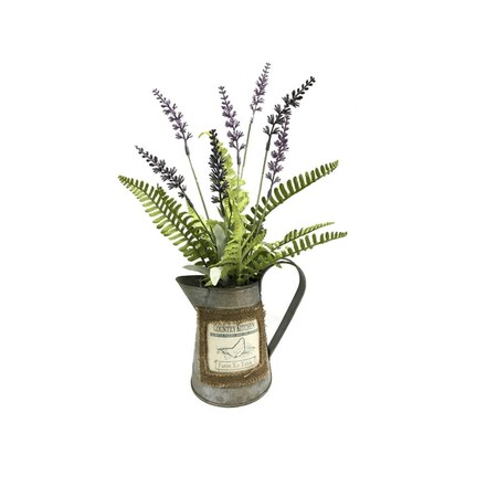 Dare2Decor 16 in. Lavender Plant in Rustic Watering Can DA3872751