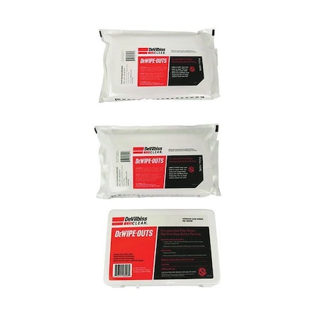 Devilbiss DeWipe-Outs Pre-Saturated Normal Climate Prep Wipe, 11 x 17 in, White, Pouch, 50 pieces per box 803045