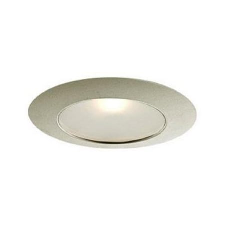 Gorgeousglow 6 in. Line Voltage Flat Shower Trim with Frosted Glass Trim, Satin Chrome GO331925
