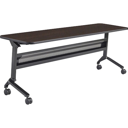 Safco Rectangle Flip-N-Go 24 x 72" Rectangular Training, 72 W, 24 L, 29 H, Laminate Top Top, Mocha LF2472TSLDCM