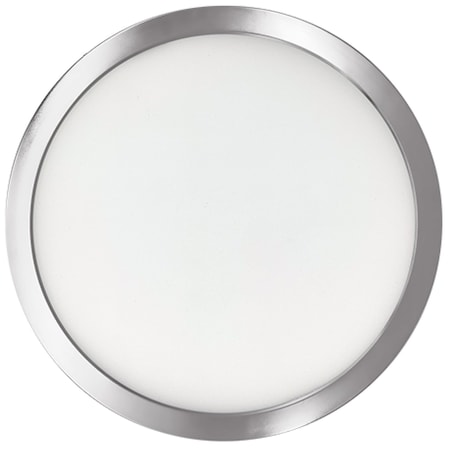 Bulbrite 9" Round 17-W 3000K LED Flush Mount Light, 1400 Lumens, Nickel Finish 773610