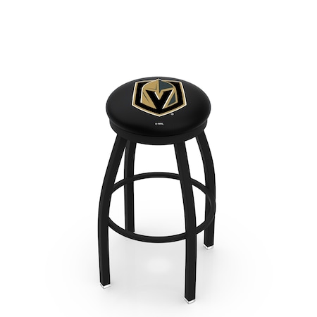Holland Bar Stool Co 25" Blk Wrinkle Vegas Golden Knights Swivel Bar Stool, Accent Ring L8B2B25LVGdKn