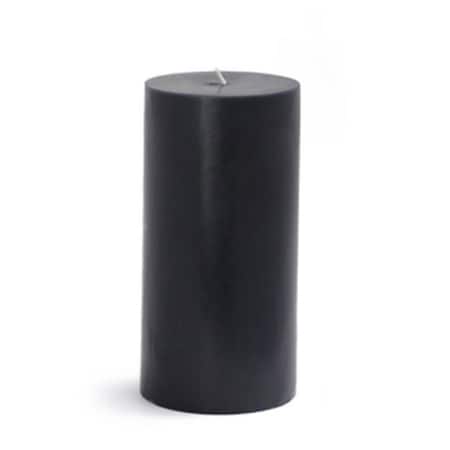 Vaser Designs 3 x 6 in. Pillar Candle, Black VA2593464