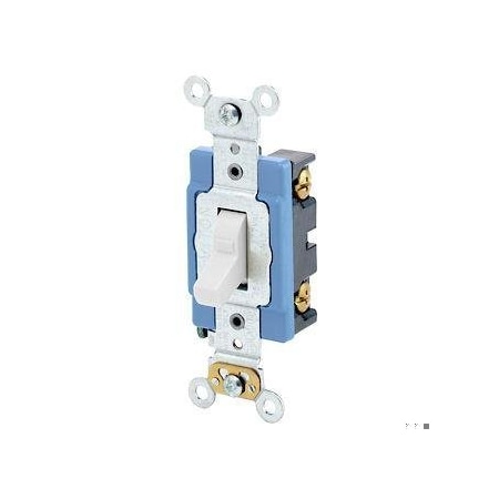 Leviton Toggle SP Illum Ind Gr 15A White 1201-LHW