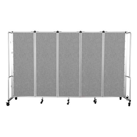 National Public Seating Room Divider, 6 ft H, 118" W, Gray RDG6-5PT02