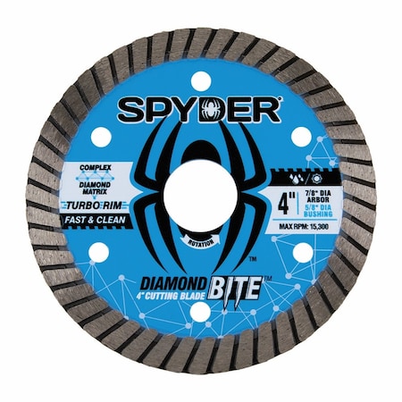 Spyder Masonry Cutting Wheel, Cont. Turbo, 4'' 14115