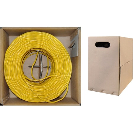 Cable Wholesale Cat5e Plenum Solid Copper Ethernet Cable, Yellow, UTP (Unshielded Twisted Pair), CMP, 24 AWG, 11X6-081TH