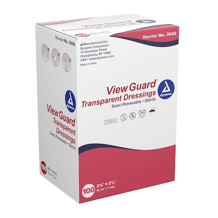 Dynarex View Guard Transparent Dressings, Sterile, 2 3/8"x2 3/4", 400PK 3642
