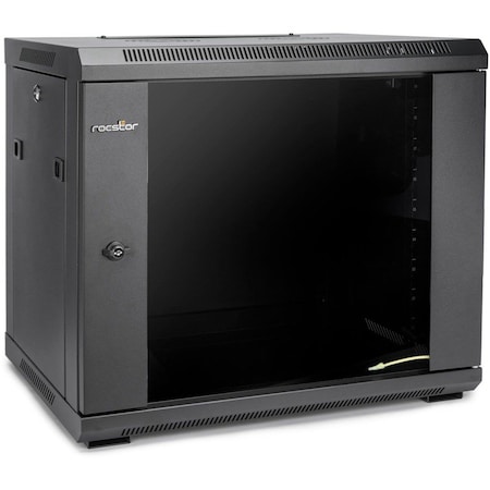 Rocstor SOLIDRACK 9U RACK ENCLOSURE TEMPERED GLASS WINDOW-BLACK Y10E002-B1
