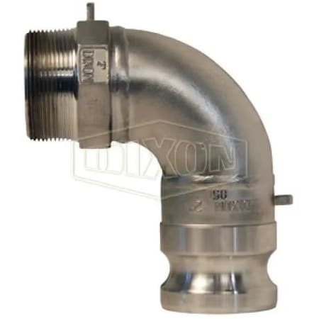 Dixon Type F 90Deg Cam and Groove Elbow, 3 in, Male Adapter x MNPT, 316 SS, Domestic 300F-90SS