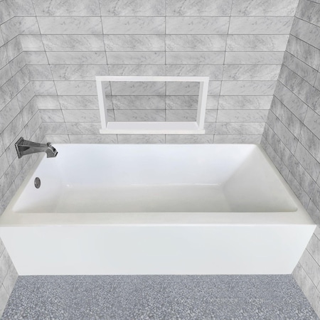 Whitehaus Collection ALCOVE SOAKING BATHTUB WITH DRAIN HOLE OPTIONS WHAB6030-L-WH