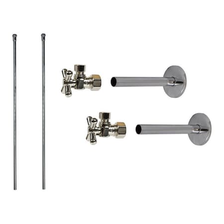 Mountain Plumbing Lavatory Kit - Brass Cross Handle 1/4 Turn Valve (MT621-NL) in Brushed Nickel MT593BX-NL/BRN