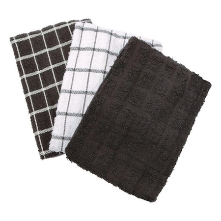 Ritz 82414 Kitchen Dish Towel Black, 3PK 6283709