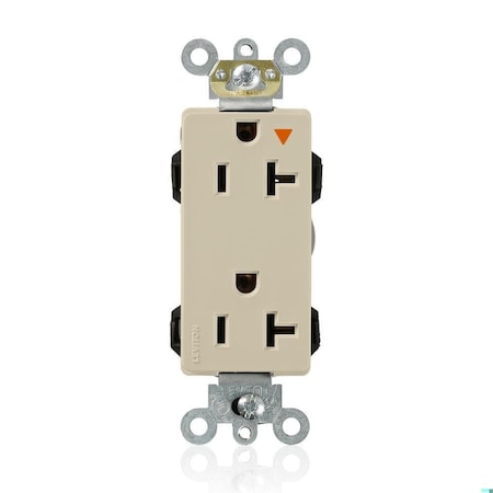 Leviton Straight Blade Receptacle, 5-20R, 20 A, 125V AC, Flush Mount, Isolated Ground M1636-IGI