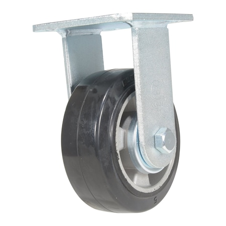 Vestil Rubber Rigid Caster 5 In. Diameter x 2 In. Width 661 Lb. Capacity Dark Black/Gold CST-VE-5X2MRA-R
