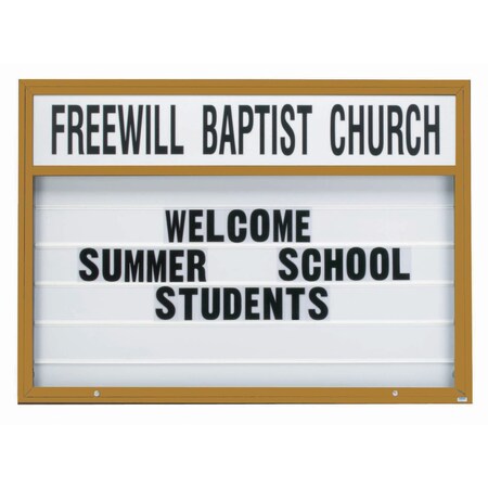 Aarco 72 in W, 52 in H, White Translucent Letterboard/Earth Brown Powder Coated Frame DMBM5272EB