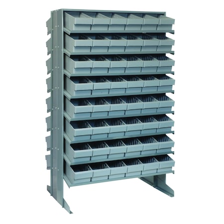Quantum Storage Systems DOUBLE SIDED PICK RACK W/96 GRAY BINS QPRD-601GY