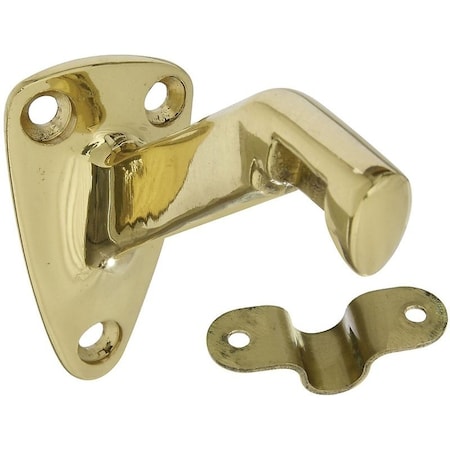 National Hardware Handrail Bracket with Strap, 250 lb, Brass, Solid Brass N216-168