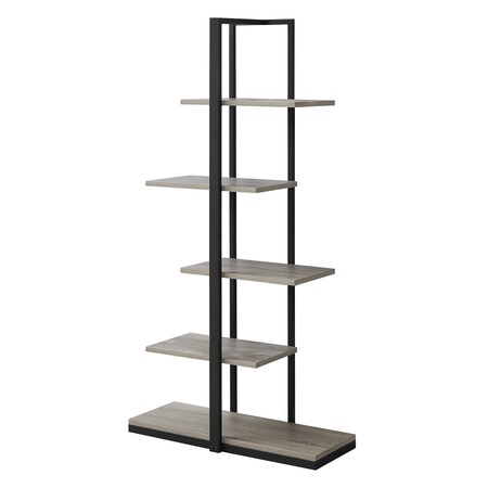 Homeroots Taupe Metal Five Tier Etagere Bookcase 333428