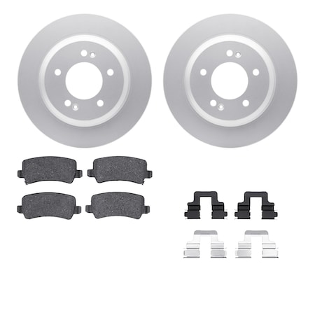 Dynamic Friction Co DFC GEOSPEC Coated Rotors with 5000 Brake Pads - Ceramic and Hardware 4512-21054