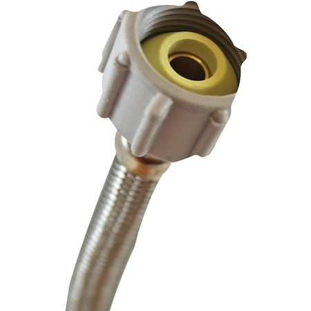 Fluidmaster Toilet Connector, 3/8 in Inlet, Compression Inlet, 7/8 in Outlet, Ballcock Outlet, 12 in L B1T12